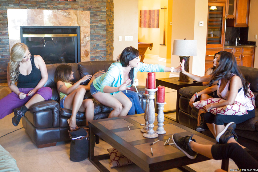 Lustful sluts are ready for having sensational orgy in the living room