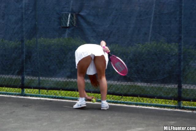 Playing tennis with hot MILF and penetrating her hard