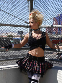 Just the way she's dressed, you can tell that this is a girl with a plan. Her plan obviously being: fucking a big-dicked super-stud.