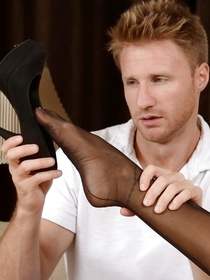 Wonderful blonde wants her partner to be gentle with her legs. They are practicing foot fetish before showing awesome fuck skills.